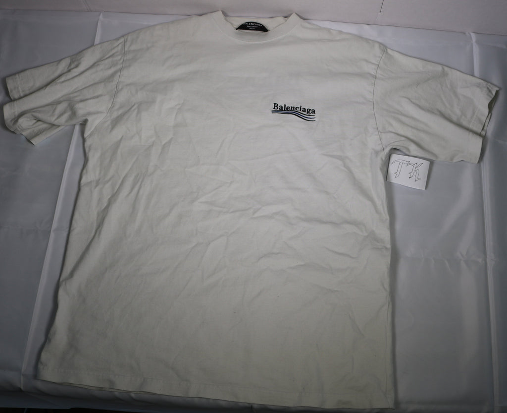 Balenciaga Political Campaign Embroidered Logo T-Shirt – Black