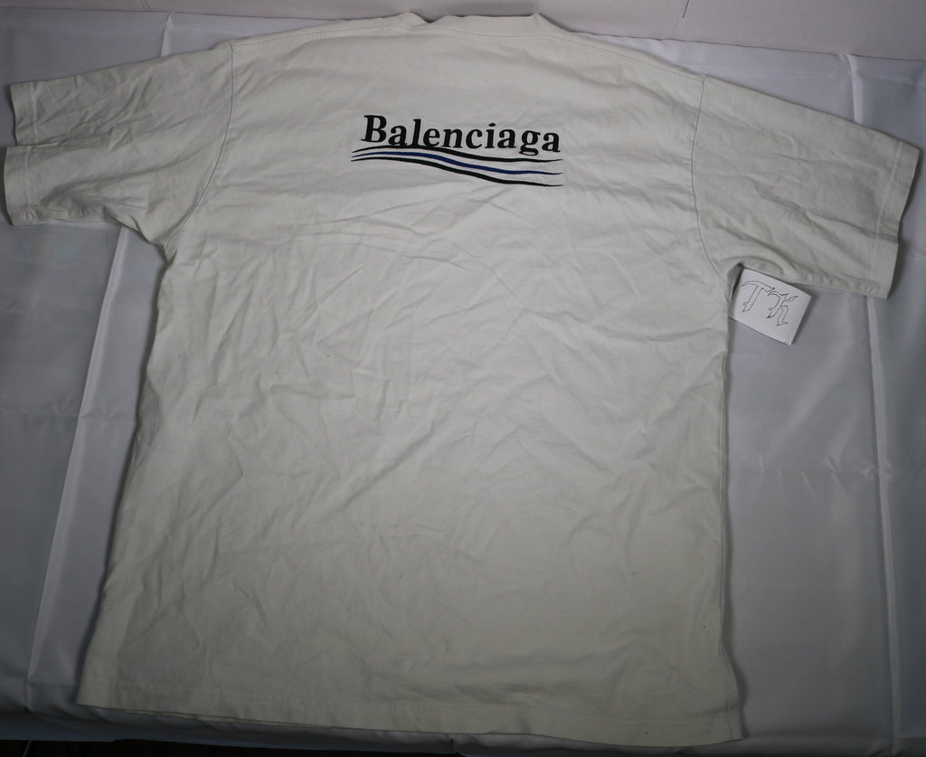Balenciaga Political Campaign Embroidered Logo T-Shirt – Black
