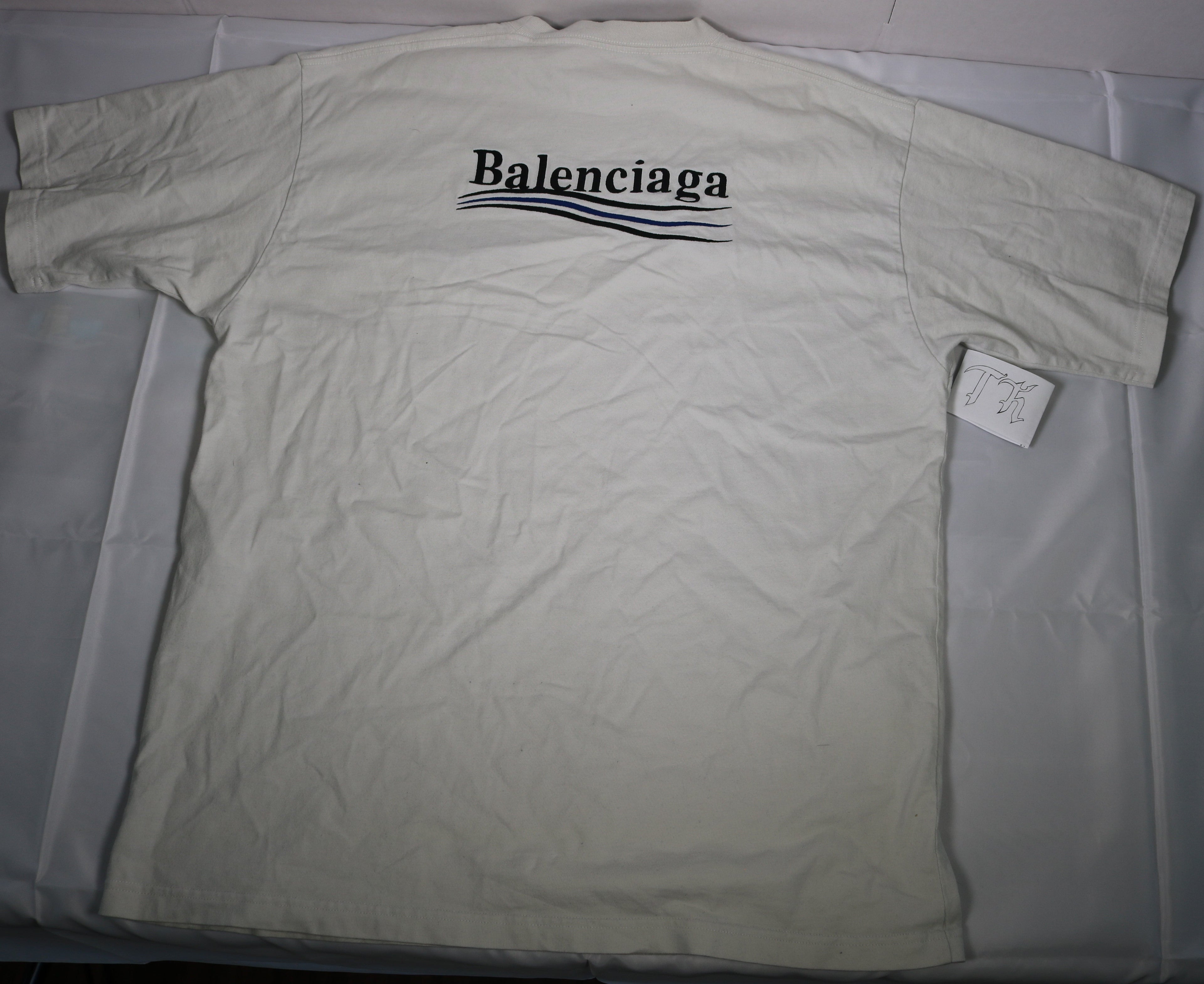 Balenciaga Political Campaign Embroidered Logo T-Shirt – Black